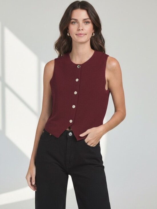 Rachel Zoe Jackets & Blazers - RACHEL ZOE Sleeveless Crew Neck Sweater Vest